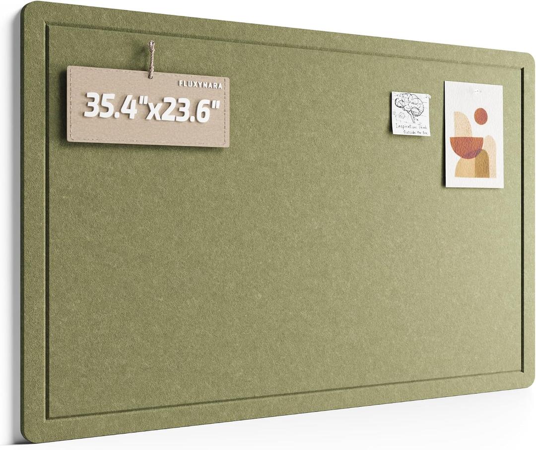 Fluxynara Felt Bulletin Board, 35.4"x23.6", Matcha
