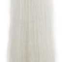 34-36 IN Long 1/2 LB Horse Tail Extension with Braided Horsehair Loop & Blunt Cut Bottom (Pure White)