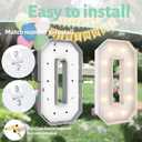 3FT Marquee Light Up Numbers 0,Party Decoration Large Marquee Light Up Letters with Weighted Water Bag,Pre-cut Foam Board Set Can Be Used for Birthdays,Weddings,Baby Anniversaries