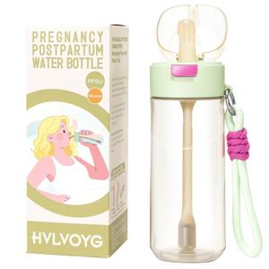 PPSU Pregnancy Postpartum Water Bottle, Helps with Nausea Relief, Patented Leak-Proof Design, Postpartum Essentials, New Mom Gifts, Silicone Suction Port, Heat Resistant to 180C/356F, 17oz