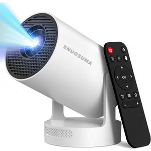 Mini Projector with WiFi 6 and Bluetooth 5.4, Portable Projector 4K Support, Built in Apps,5W Soundbase Speaker, Auto Vertical Keystone 210Rotatable Smart Proyector for Movie Home Outdoor
