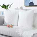MANDIOO Pack of 2 Pure Snow White Faux Fur Fuzzy Cozy Soft Decorative Throw Pillow Covers Set Cushion Cases Pillowcases for Sofa Bedroom Car 22x22 Inches