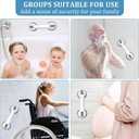Shower Handle 1 Pack Grab Bars for Bathtubs & Showers, 12 inch Grab Bars for Bathroom with Strong Hold Suction Cup, Balance Bar Safety Hand Rail for Injury, Senior, Elderly Grey