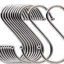 Lysas 20-Pack Round S Shaped Metal, Hooks Hangers for Kitchen, Bathroom, Bedroom and Office