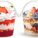 Kucoele 50 Pack 9 OZ Clear Plastic Cups with Dome Lids, Dessert Cups Parfait Cups Party Serving Cups for Yogurt, Fruit, Pudding and Ice Cream