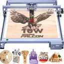 Creality Falcon 10W Laser Engraver Machine, 0.06mm High Precision Laser Engraving Machine 72W Laser Cutter and Engraver Machine for Wood Metal Acrylic Leather, 15.7"×16.3" Workspace