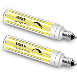 ZHENMING Updated Dimmable E11 LED Bulb 100W 120W 150W Halogen Bulbs Equivalent,T4 COB Mini Candelabra LED Bulb Dimmable,Daylight White 6000K,15W 1500LM JDE11 120V 100W-150W LED Bulb,2 Pack