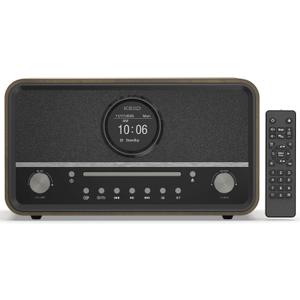 KEiiD Clock Radio CD Player with Speakers Bluetooth Compact Multimedia Stereo System for Home, Dual Alarms with Detailed Settings, FM Radio, USB, AUX, Bluetooth Receiveer/Transmitter