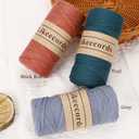 Likeecords 100% Cotton Crochet Bag Cord 2mm 170m Macrame Cord 2mm Crochet Thread Macrame Rope Gift for Knitter (Brown)