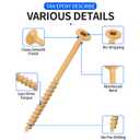 YIRAN Deck Screws Wood Screws Assortment Kit, 150 PCS, Wood Screws,Screws, Drywall Screws, Screws Set,6 Sizes(1-5/8,''2,''2-1/2,''3,''3-1/2,''4,''),T25 Star Bit Included, Tan