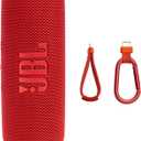 JBL Flip 7 - Portable Waterproof and Drop-Proof Speaker, Bold Pro Sound with AI Sound Boost, 16Hrs of Playtime, and PushLock System with Interchangeable Accessories (Red)