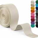 Polyester Webbing Strap 17+Colors  1"&1.5"&2"  10 Yards Heavy Duty Webbing Roll, Flat Webbing Strap for Indoor&Outdoor Gear, Climbing, DIY Crafting, Repairing (Cream)
