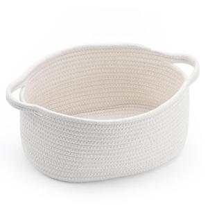 Cute Woven Storage Basket with Handle, Baskets for Gifts Empty, Gift Baskets for Birthday Baby Shower Raffle Burr Fundraiser, Decorative Organizer Box for Baby Toy Pet, 13" D x 8" W x 6" H
