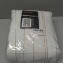 Jinchan White Curtains Yellow Striped Curtains 84 Inch Length for Living Room Bedroom Window Treatment Modern Linen Look Pinstripe Light Filtering Privacy Back Tab Rod Pocket 2 Panels Set