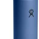 Hydro Flask Water Bottle - Insulated Stainless Steel - Wide Straw Lid, Non Spill, Leakproof in 24 Oz Harbor Blue