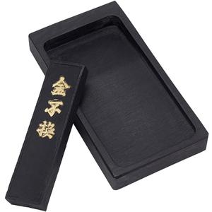 PH PandaHall Chinese Calligraphy Inkstone with Ink Stick Traditional Chinese Ink Stones Sumi Drawing Ink Dish Ink Well Ink Tray for Chinese New Year Couplets Traditional Calligraphy Practice Painting