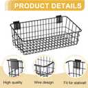 Yaocom 2 Pcs Slatwall Baskets for Slatwall,15.8 Inch Width Metal Heavy Duty Wire Mounted Hanging Basket Storage Display Basket for Retail,Garage,Office,Sports,Toys,and More,Black