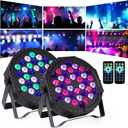Stage Lights 36 DJ LED Par Light RGB Party Lights Uplights with Sound Activated Remote DMX Control for Disco Dance Wedding Club Christmas Birthday Music Party Stage Lighting (2 Pack)