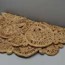 GRUHUM Handwoven 3ft Jute Area Rug Natural Fiber Round Handmade Boho Charm Farmhouse Rustic Vintage Soft Braided Rugs for Indoor EcoFriendly Kitchen Bedroom Living Room Hallways Enterways (3ft Circle)