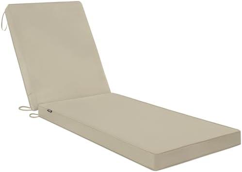 Favoyard Chaise Lounge Cushions Outdoor 72 x 21 x3 Inch Waterproof & 3-Year Fade Resistant Outdoor Lounge Chair Cushions with Removable Cover, Ties and Hidden Zipper for Patio Pool Lounge Chairs