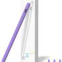 Stylus Pen 15 Mins Fast Charge Pencil 2nd Generation Compatible with iPad 2018-2025 Released Model-iPad Pro 11"/12.9"/13"(M4), Air 3/4/5/M2, Mini 7(A17 Pro)/6/5 Gen, iPad 10/9/8/7/6 Purple