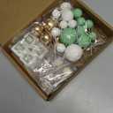 29 Pcs Ball Cake Toppers Bear Cake Decorations with Cute Bear BABY Letter Green Gold White Foam Balloon for Baby Shower Girl Boy (Green)