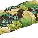 Pillow Perfect Tropic Botanical Indoor/Outdoor Tufted Wicker Loveseat Cushion, 1 Count, 19" x 44", Green Tropique Peridot