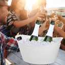 TOPZEA 4 Pack Oval Storage Tub, 4.5 Liter Plastic Wine Bucket Ice Bucket Beverage Tub Party Tub for Ice, Beer, Wine, Drink Cooler Bucket for Bar, Champagne Beverage Chiller Bin for Indoor Outdoor Use