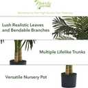 Nearly Natural 4 ft Artificial Golden Cane Palm Tree with Nursery Pot | Double-Stalk, Lush Realistic Foliage, Indoor Faux Palm Plant, Living Room Decor, Perfect Tropical Decoration