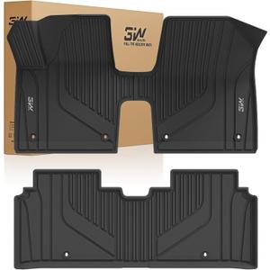 3W Floor Mats for Kia EV6 2025 2024 2023 2022 Floor Liner Custom Fit All Weather TPE 3D Car Mats Fit for KIA EV6 1st and 2nd Row,Black