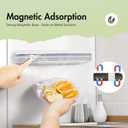 Aluminum Foil & Plastic Wrap Dispenser with Cutter - Easy One-Hand Operation, Space-Saving Kitchen Organizer for Worktops & Cabinets, Magnetic Cling Film Dispenser - Fits 12" Rolls, Gray, 14.70*2.90*2.40 IN