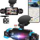 4 Channel Dash Cam 360 View 5G WiFi & APP Control, GEMEK 2K Front and Rear Inside, Left Right Dash Camera for Cars Free 64GB TF Card, G-Sensor, Night Vision, 24H Parking Mode