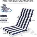 Enipate 2 Pack Outdoor High Back Chair Cushion, Weather Resistant Adirondack Rocking Chair Cushions, Patio Chair Seat Cushions