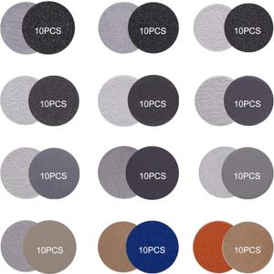 120 Pcs 3 Inch Sandpaper Polishing Pad, Bench Grinder Attachment, 60-10000 Grit, Sanding Attachment Kit for Wood, Resin, Jewelry and Car Waxing