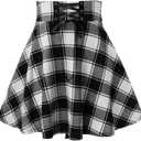 IDEALSANXUN Gothic Plaid Mini Skirts for Women Short High Waist Plaid Skirts, XL