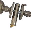 QCAA Solid Brass Storm Door Latch, Satin Nickel, Made in Taiwan, 1 Pack
