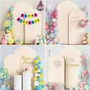 Wokceer Wedding Arch Backdrop Stand and Cover Set of 2 Metal Arch Stand with Arch Cover Beige 7.2FT, 6FT for Birthday Party Wedding Ceremony Bridal Baby Shower Event Decor
