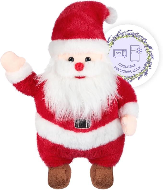SuzziPals Heatable & Coolable Christmas Toys Santa Claus Plush, Microwave Heating Pad for Soothing & Relaxation, Christmas Stuff Lavender Plush Santa Toy, Santa Plush Doll for Girl