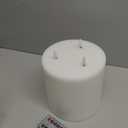 White 3 Wick Flameless Candle with Remote, 6x6 inch Giant LED Pillar Candle, Battery Operated Real Wax Flickering