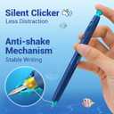WRITECH Retractable Gel Ink Pens: 8ct Black Ink 0.5mm Fine Point Tip Click Pen for Smooth Writing Journaling Note Taking Sketching No Smudge & Smear