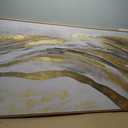 Artexist Gold Home Wall Decor Line Canvas Wall Art Vintage Artwork 29"x58" Large Poster for Living Room Office Kitchen Pictures