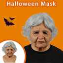 Halloween Mask Realistic Old Man Mask Creepy Human Latex Mask,Scary Wrinkle Halloween Cosplay Costume Mask Party Props