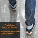 Clear Plastic Floor Runner with Grippers 27" x 12' Hallway Carpet Protector Mat Runner Waterproof Vinyl Floor Mat for Carpeted Floors, High Traffic Areas