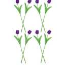 Artificial Tulips Bouquet 8Pcs Real Touch Faux Flowers Purple Silk Stems Simulation Tulips for Home Living Room Decor Spring Floral Arrangement 8 pcs