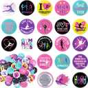 80 Pcs Gymnastics Buttons Pins Gifts Gymnasts Pins Bulk for Gymnastics Party Favors Coaches Athletes Girls Women Team Gym Gifts Supplies, 1.5 Inch