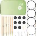 KnitPro Bamboo Deluxe Afghan/Tunisian Crochet Hook Set | 8 Sizes (3.5mm to 12mm)