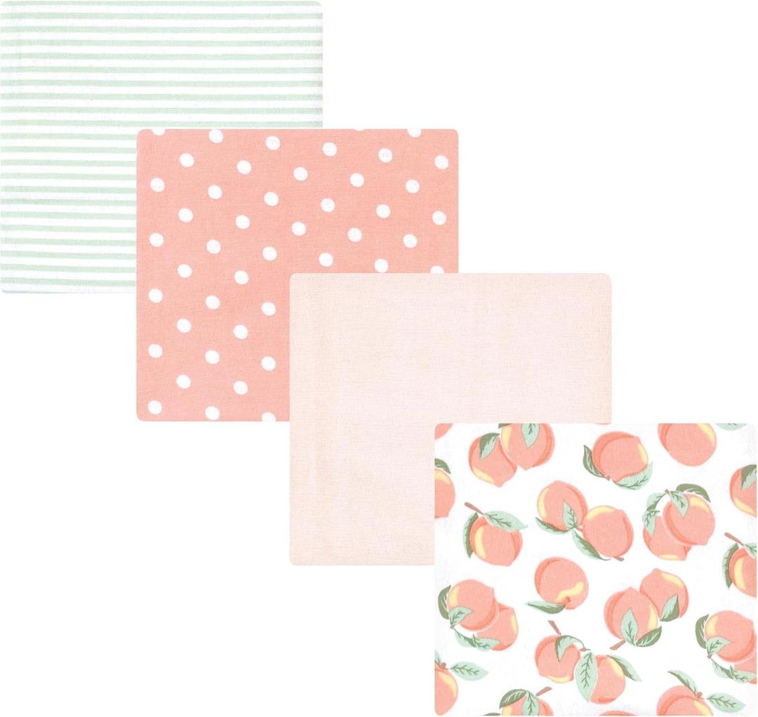 Hudson Baby Unisex Baby Cotton Flannel Receiving Blankets, Sweet Peach, One Size