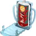 Dinneractive Sip Wiz - Baby Pouch Holder No Squeeze Pouch Food Pouches & Juice Box Holder - Anti-Squeeze Yogurt Pouch Reusable Toddler Essentials (Single Blue)