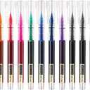 WRITECH Rolling Ball Quick Dry 0.5 mm Extra Fine Point 10 Pcs Liquid Rollerball Multicolor (Multicolor)