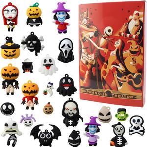 Halloween Advent Calendar 2025, 24 Day Halloween Countdown Calendar, Christmas Advent Calendar, Scary Halloween Doll Collectible Horror Figures Ideal Xmas Party Favors Gift for Kids
